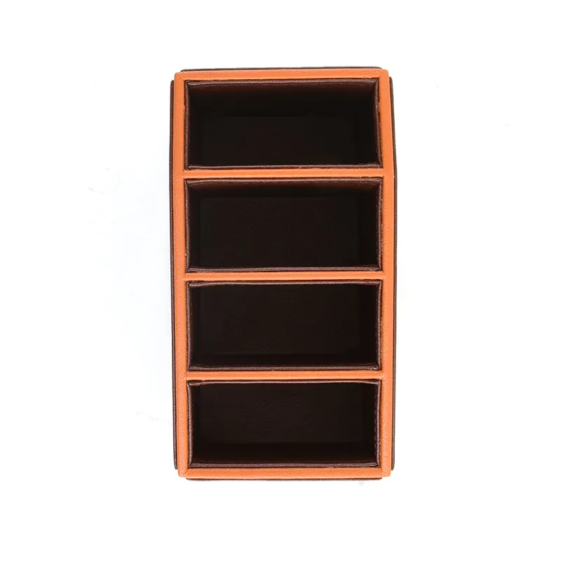 Tisca Slant Faux Leather Desk Organizer - Brown media 7