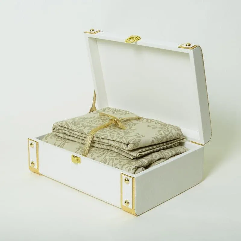Swayam Jaalidar Bedsheet Gift Set - Beige media 3