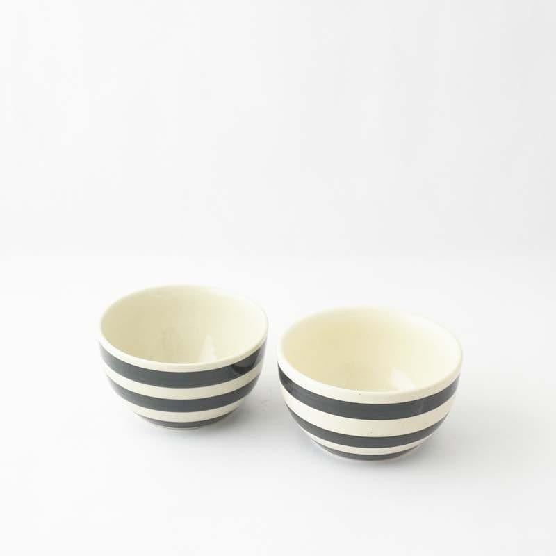 Navy Stripes Ceramic Bowl - Set Of Two media 5