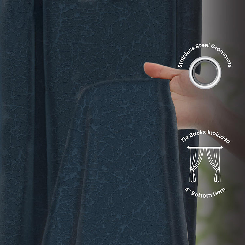 Urban Space Earth Crust Blackout Curtain (Navy) - Set Of Two media 5