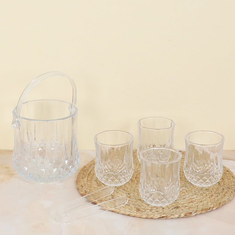 Lado 1000 ML Ice Bucket With 200 ML Glass And Tong - Six Piece Set media 5
