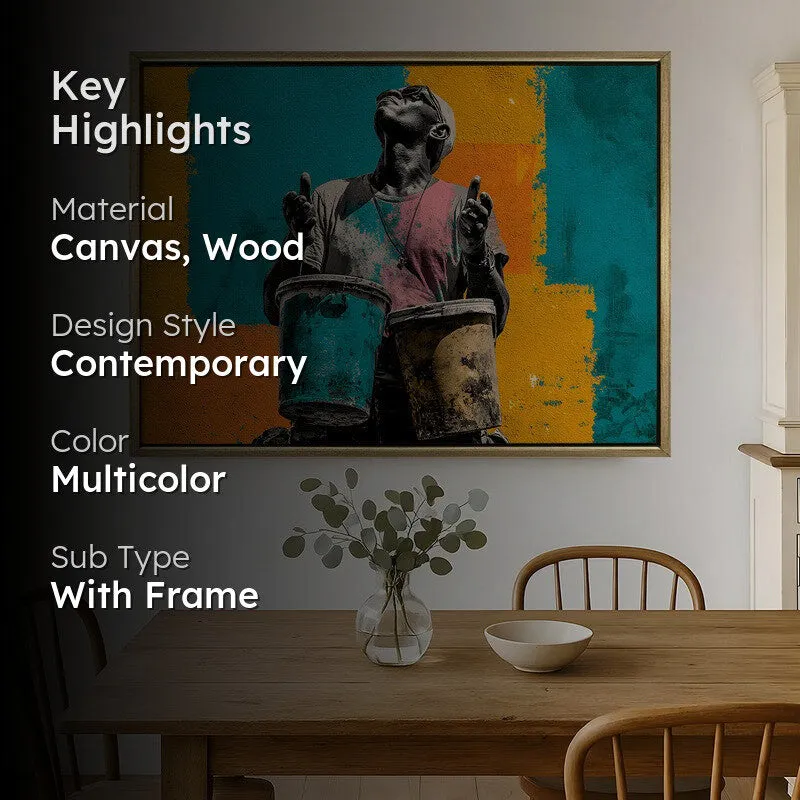Graffiti Groove Canvas Wall Painting With Frame media 2