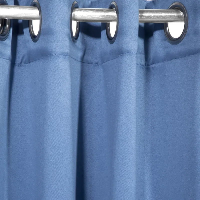 Aurelin Solid Curtains (Blue) - Set Of Two media 3