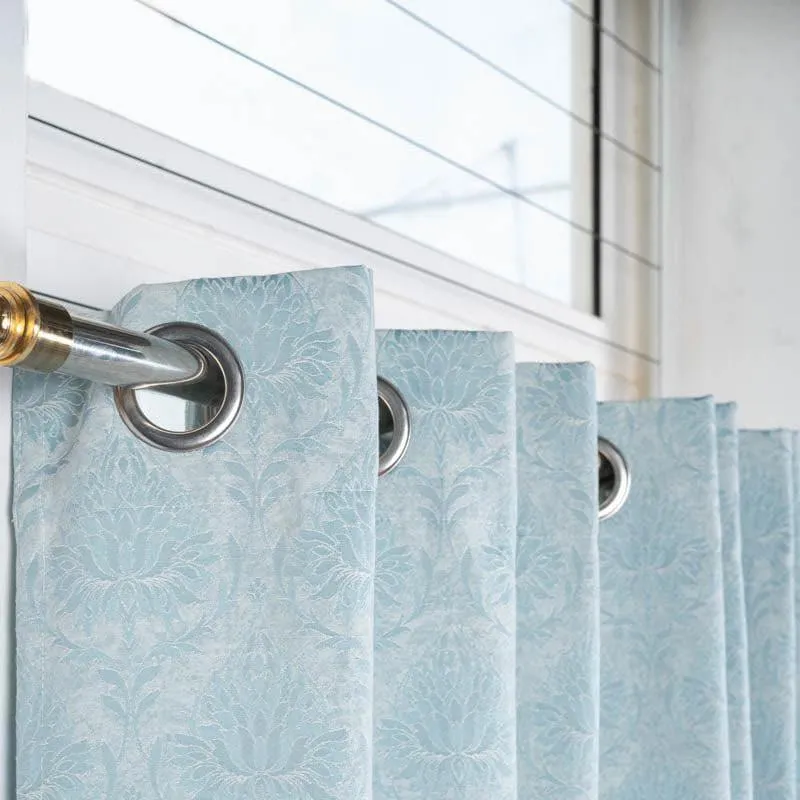European Baroque Floral Single Curtain (Turquoise) media 6