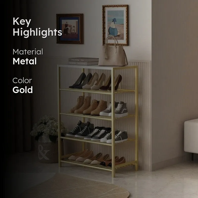 Utility Metal Shoe Rack - Gold media 2
