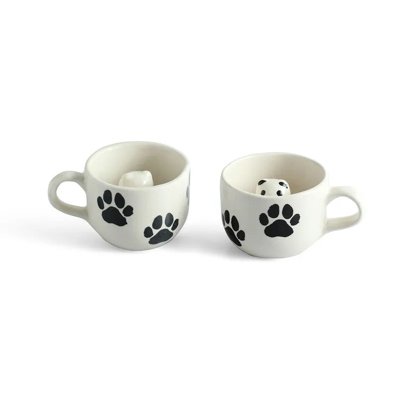 Furry Ceramic Tea Cup (210 mL Each) - Set Of Two media 3