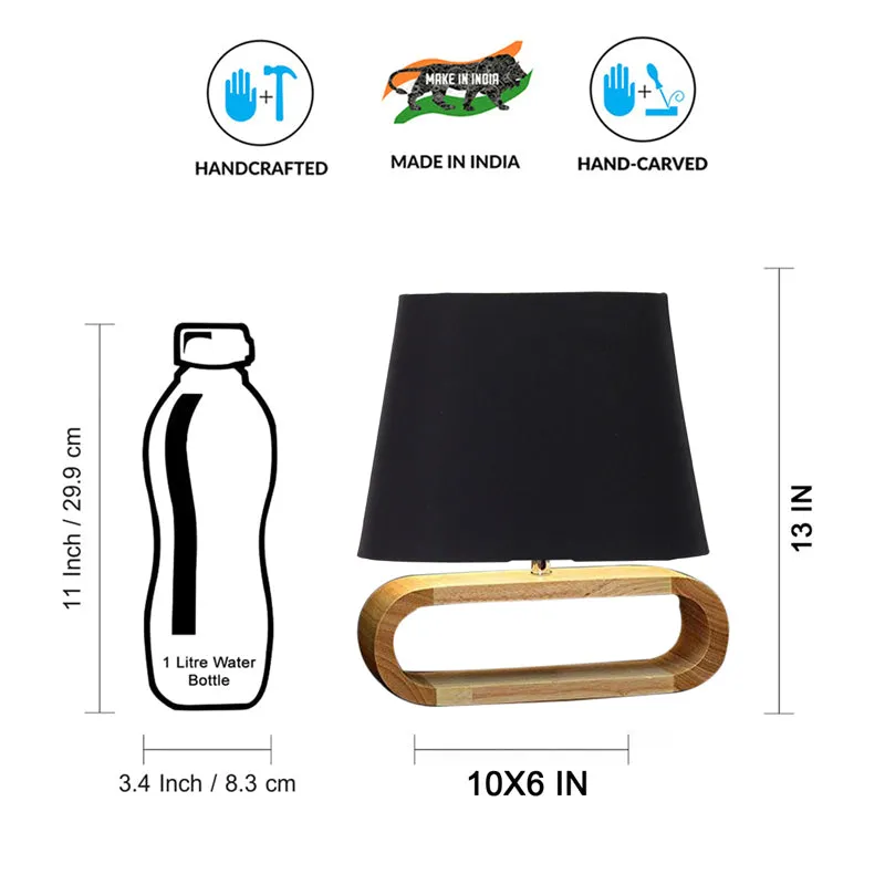 Cotin I Curve Cotton Table Lamp - Black,Brown media 8