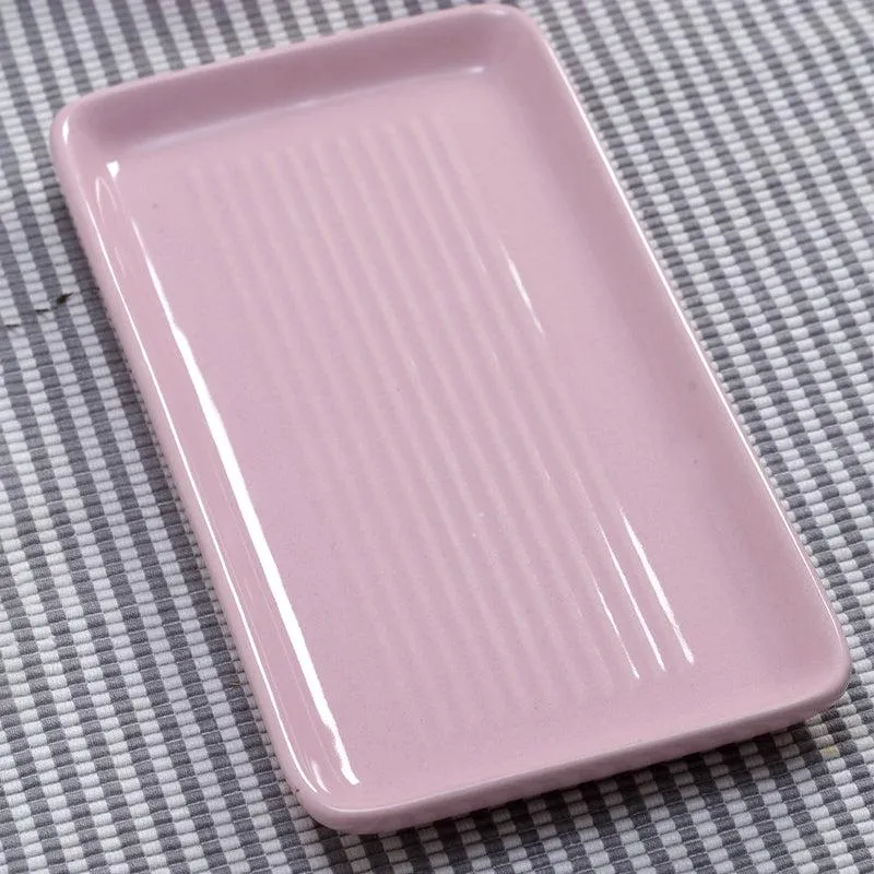 Vantera Pink Ceramic Mug And Tray (220 mL Each) - Three Piece Set media 3