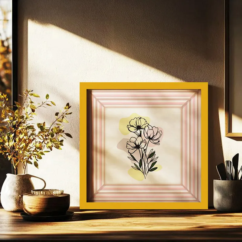 Blushing Buds Wall Art with Gold Frame media 1