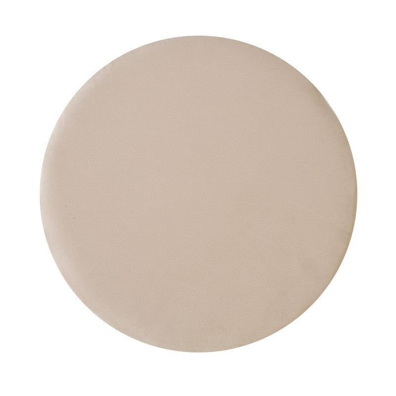 Classic Solid Velvet Ottoman - Beige media 5