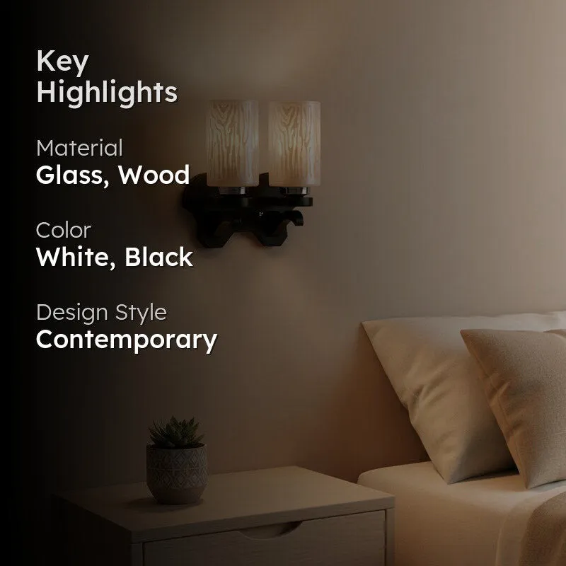 Timber Glow Glass Wall Lamp media 2
