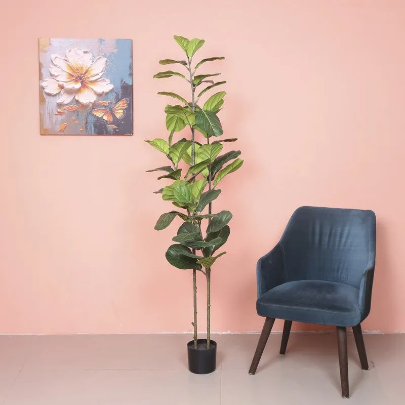 Majestic Fiddle Leaf Fig Artificial Plant With Black Plastic Pot media 3