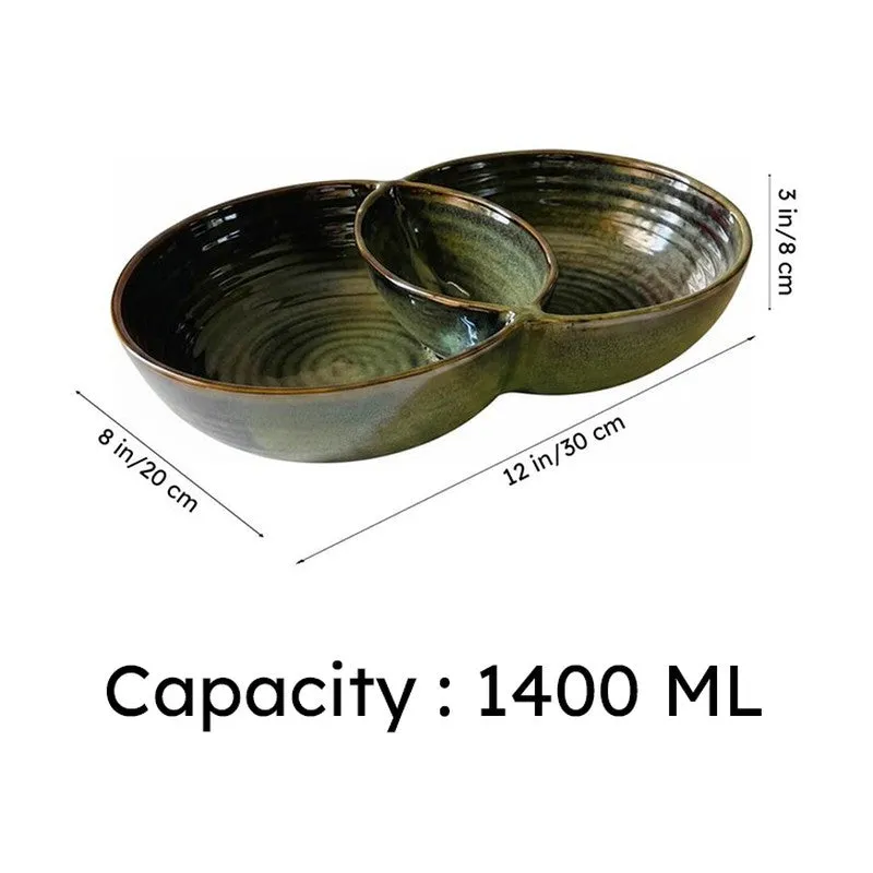 Olive Glow Chip & Dip Serving Bowl - 1400 ML media 7