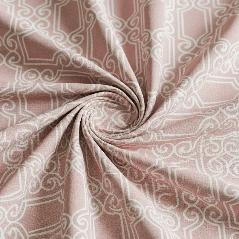 Antira Geometric Cotton Bedsheet (Pink) - 200 TC media 5