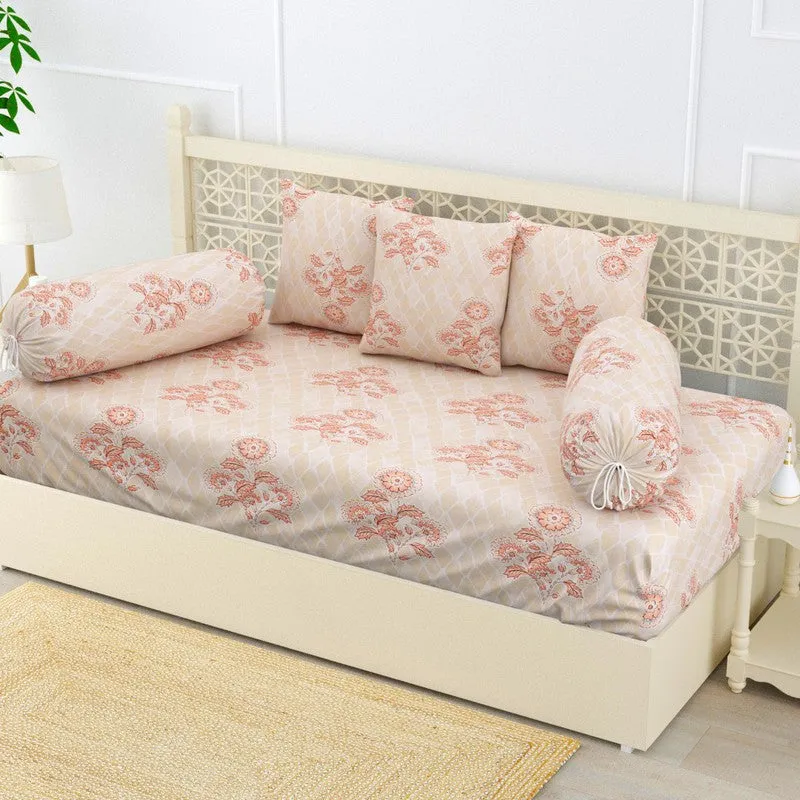 Corvina Floral Cotton Diwan Set - Six Piece Set media 3