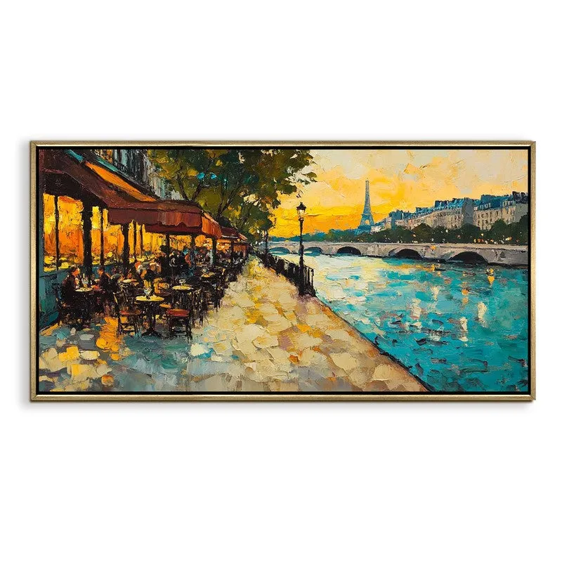 Azure Horizon Wall Painting With Frame media 3
