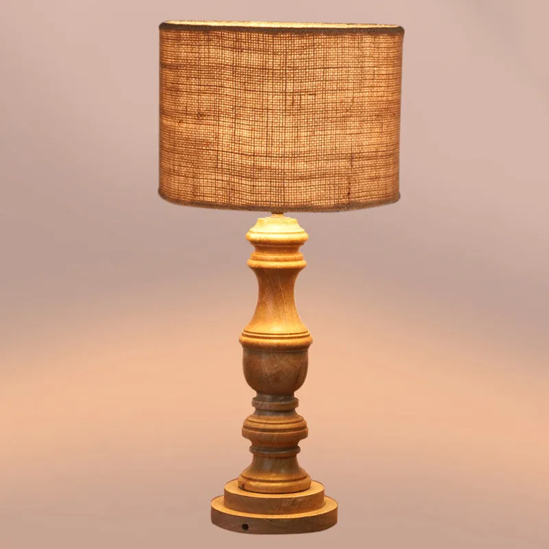 Sienna Carve Wooden Table Lamp - Brown media 4