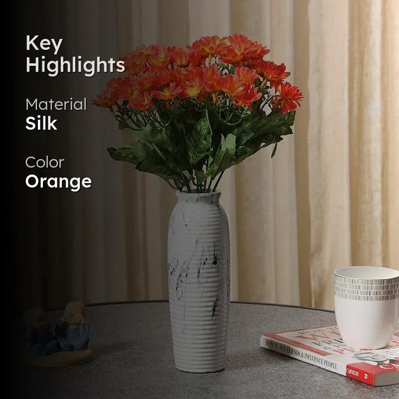 Faux Daisy Floral Bunch (Orange) - Set Of Two media 2