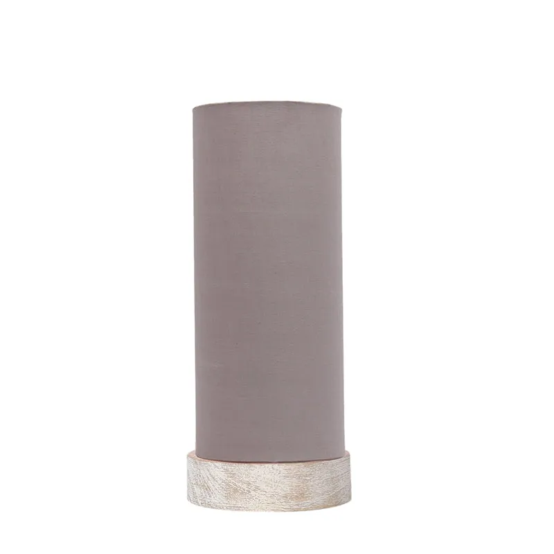 Ocra Tower Wooden Table Lamp - Grey,White media 7