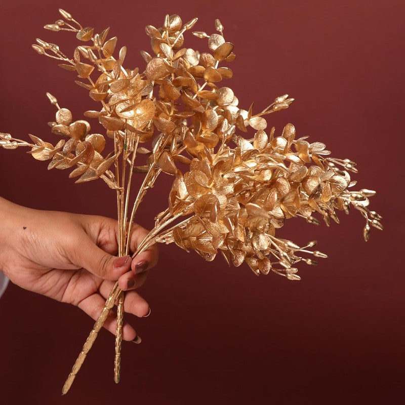 Golden Vine Plastic Artificial Flowers - Set Of Two media 3