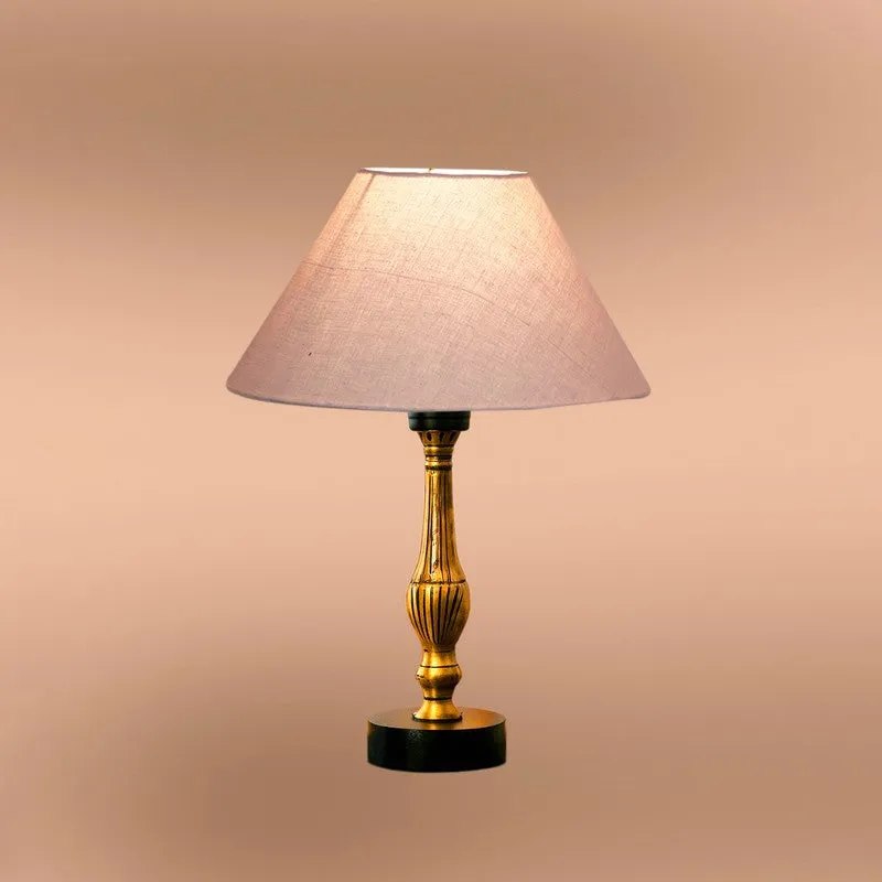 Aurelo Elin Wooden Table Lamp - Grey media 6