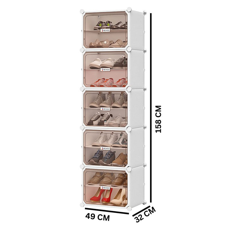 Soleva White Plastic & Metal Shoe Racks media 9
