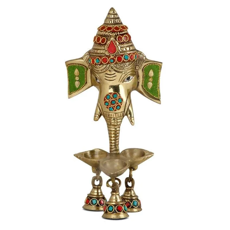 Ganesh Brass Idol With Bell media 4