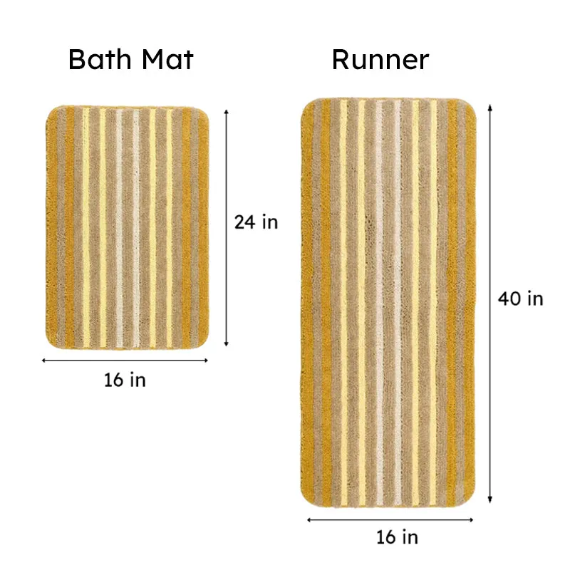 Saral Home Striped Anti-Skid Bathmat - Set of Two media 7
