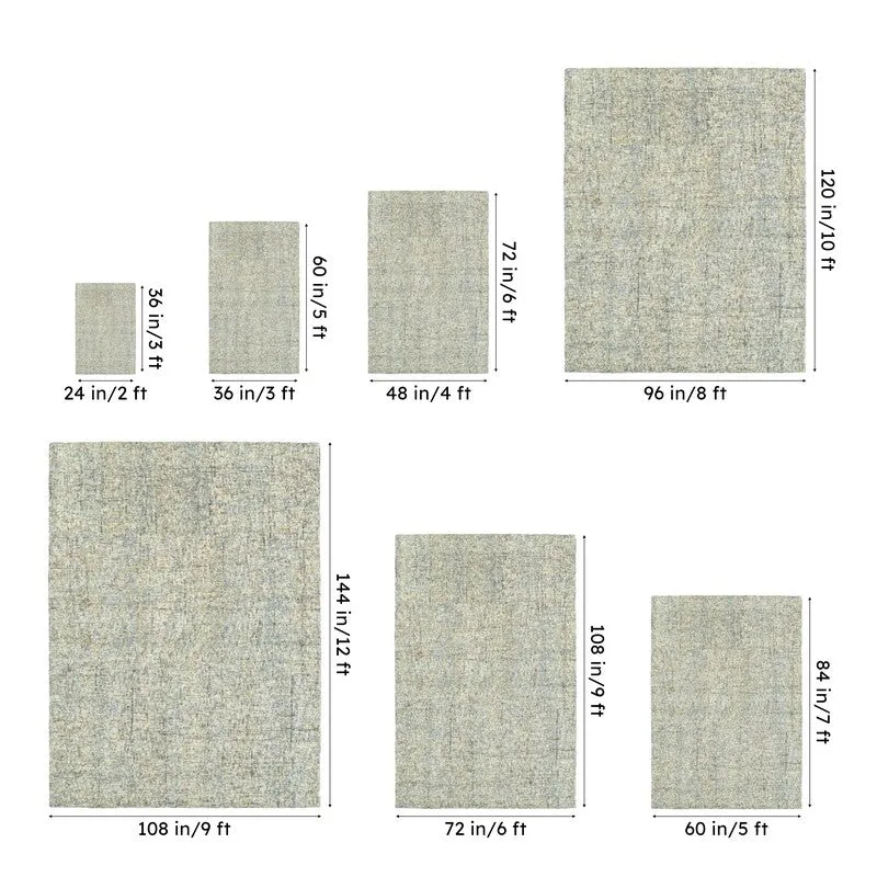 Handloom Hand Tufted Harmony Wool Rug - Light Blue & Beige media 14