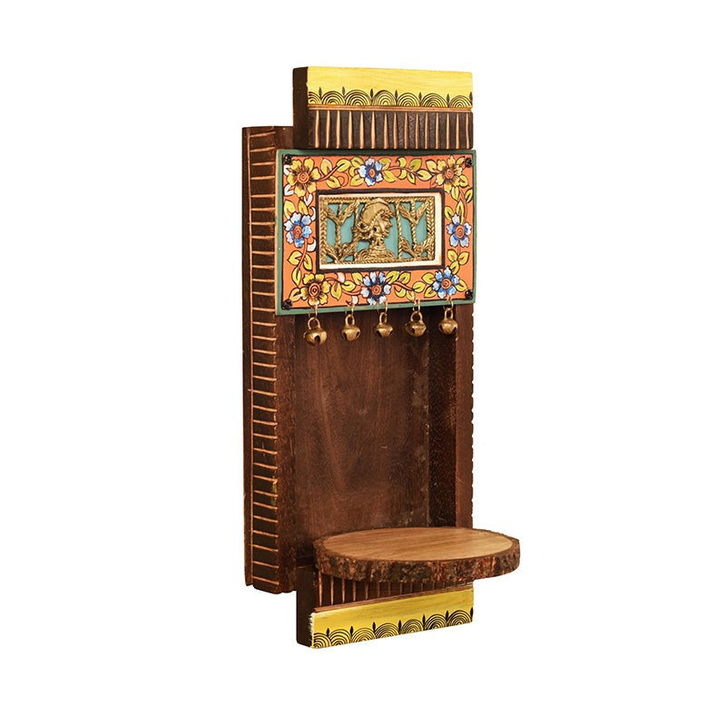 Patang Perch Brass & Wood Shelf media 4