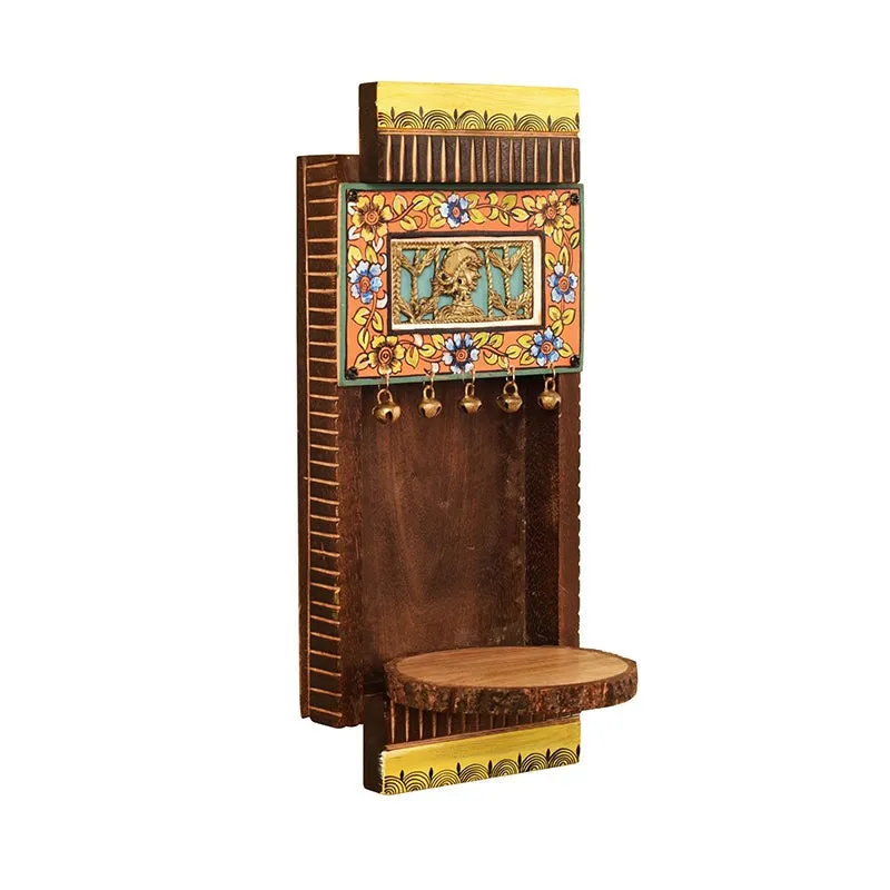 Patang Perch Brass & Wood Shelf media 4
