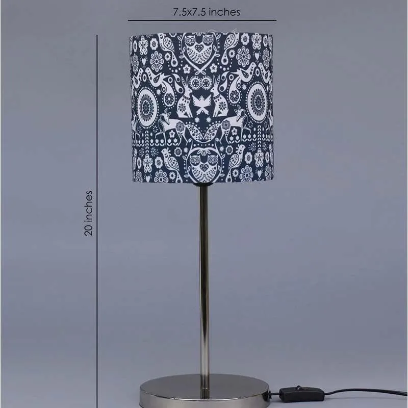 Animal Love Fabric Table Lamp - Blue,White,Silver media 7