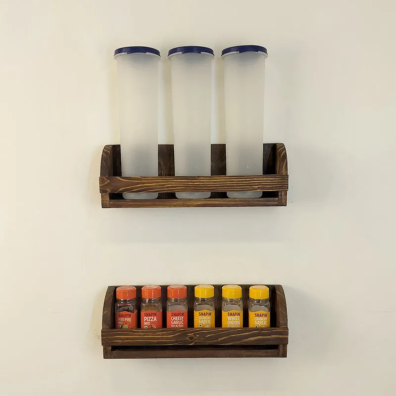 Velvetash set of 2 Wooden Wall Shelf Organiser media 3
