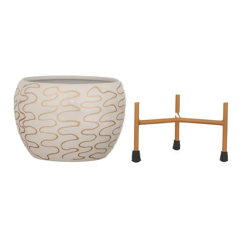 Nature Root Metal Planter with Stand - White media 6