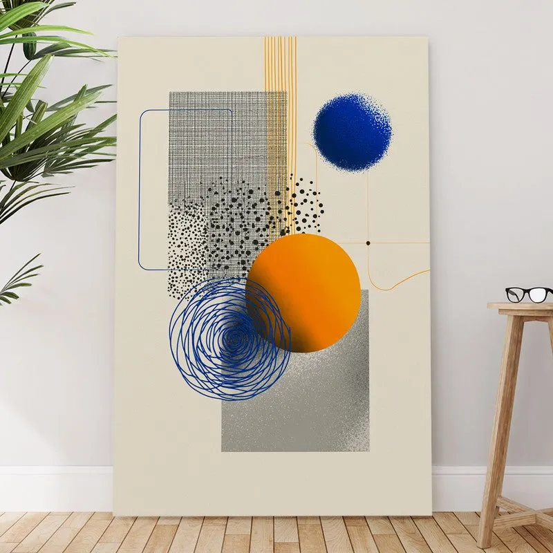 Neutral Grid Composition Canvas Wall Art media 6