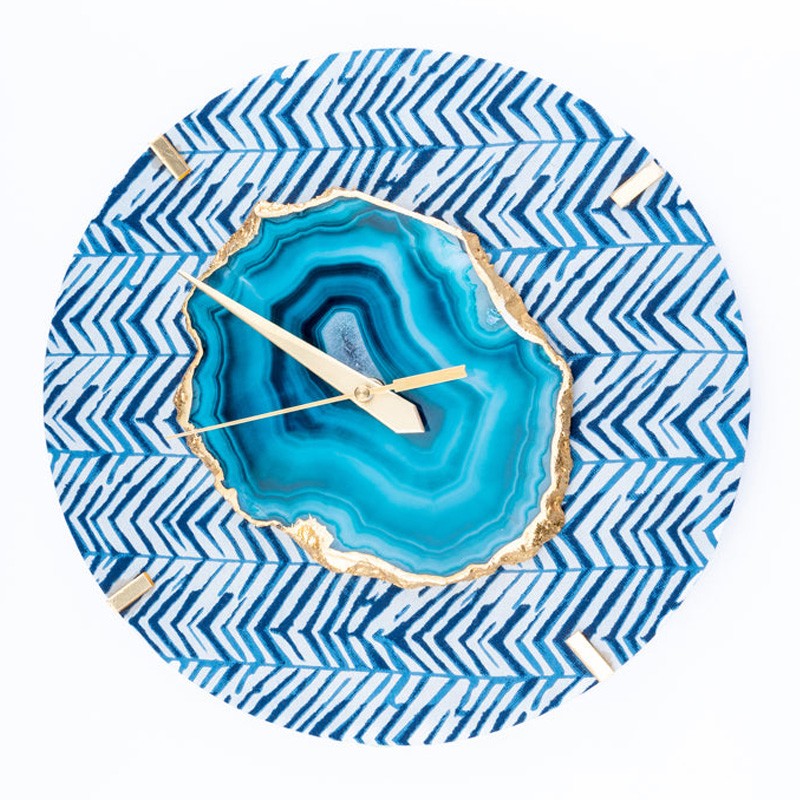 Azure Chevron MDF Wall Clock - Round media 5
