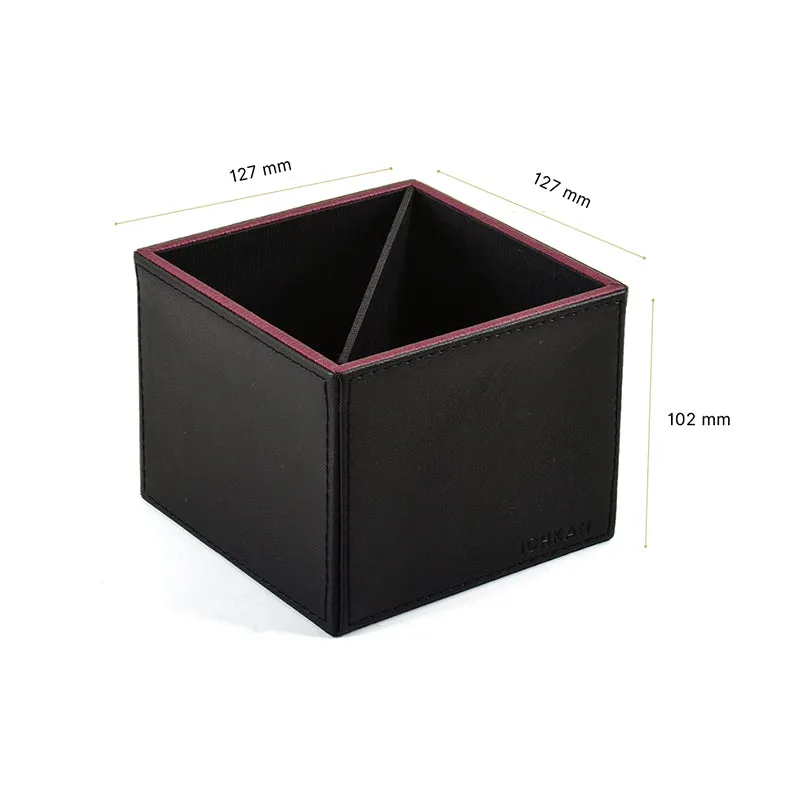 Tisca Faux Leather Pen Stand - Black media 8