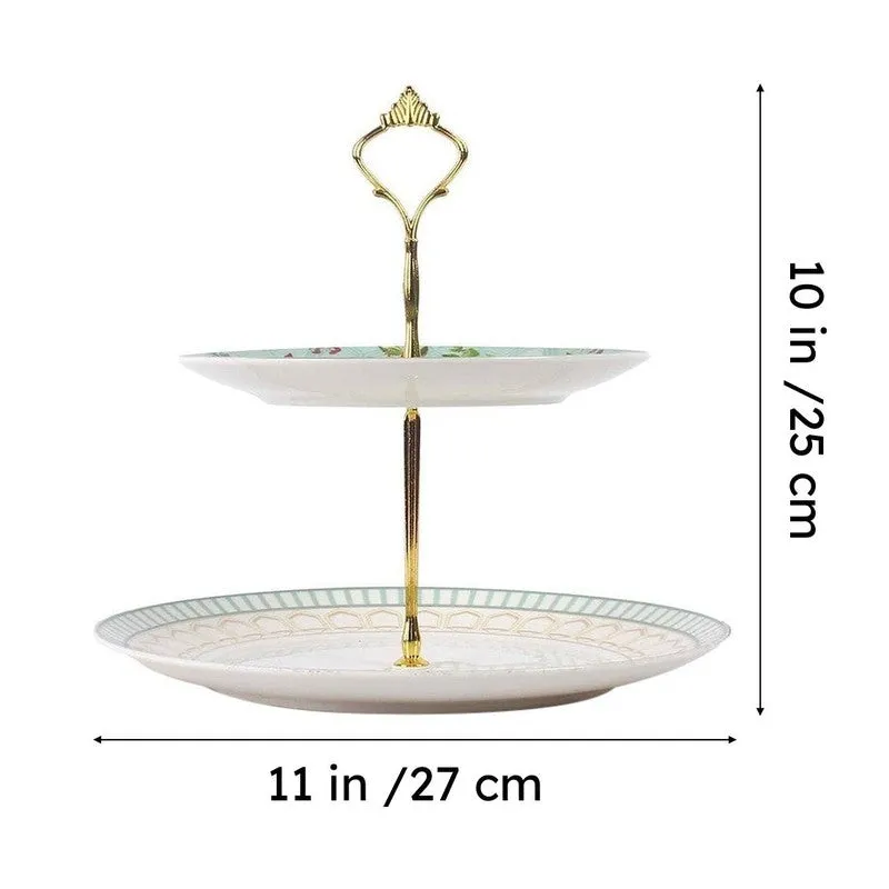 Royal Tier Cake Stand - Green,White media 8