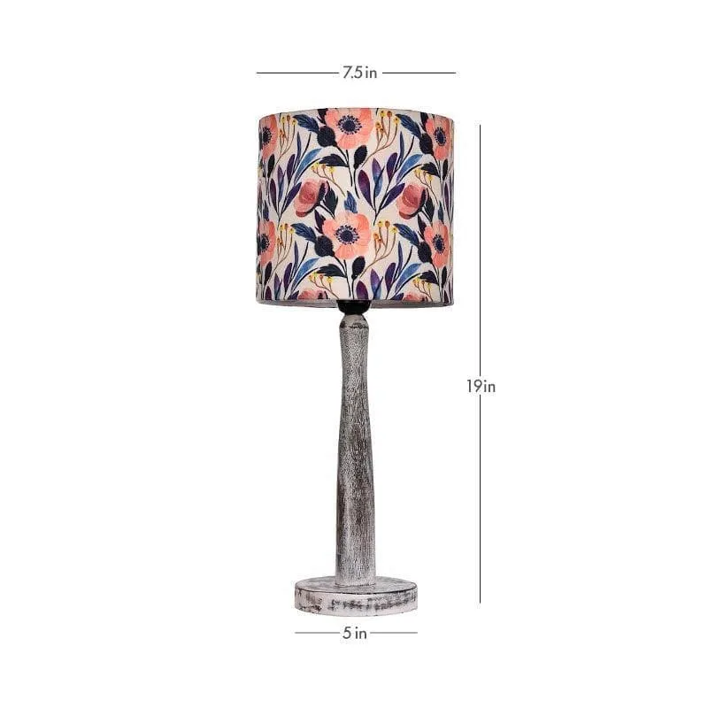 Pastel Party With Wooden Pillar Fabric Table Lamp - Multicolor media 5
