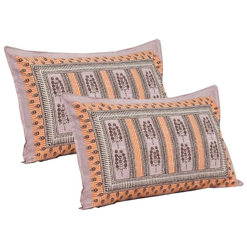 Kineesh Printed Cotton Bedsheet (Orange) - 160 TC media 4