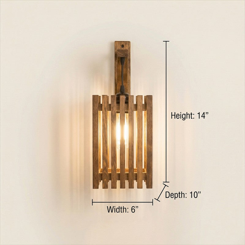 LineCraft Wooden Wall Lamp - Brown media 9