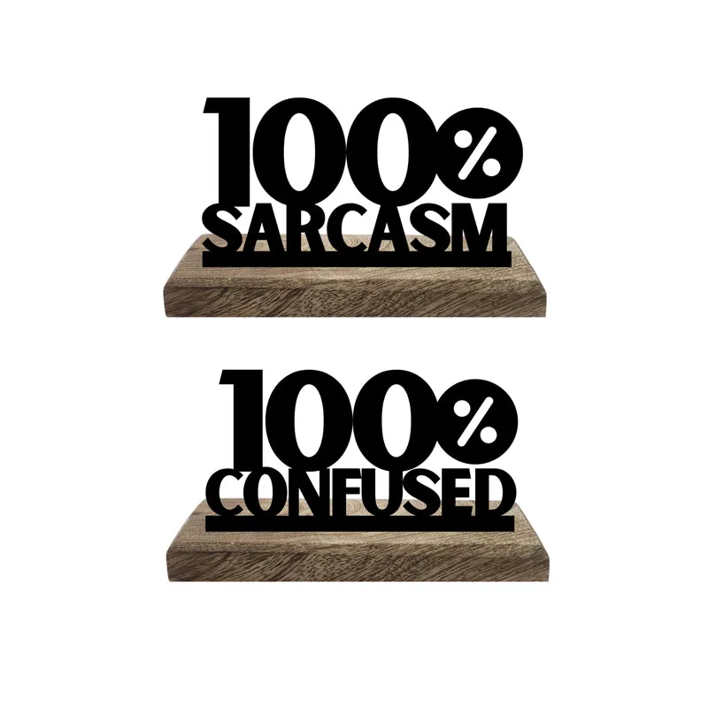 Sarcastic & Confused Typography Showpiece - Set Of Two media 4