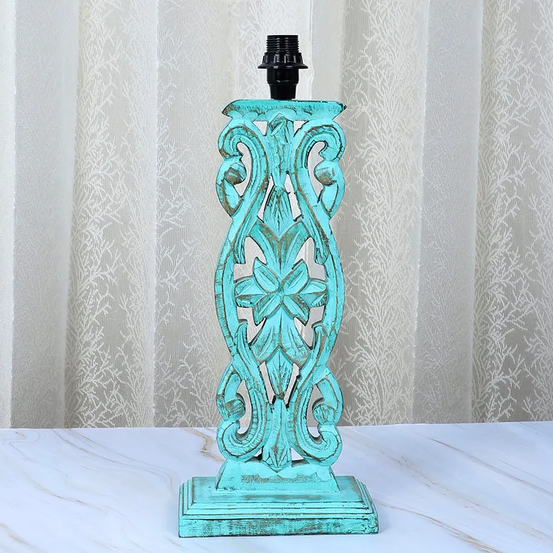 Miyabi Sigil Printed Mango Wood Table Lamp - Multicolor media 4