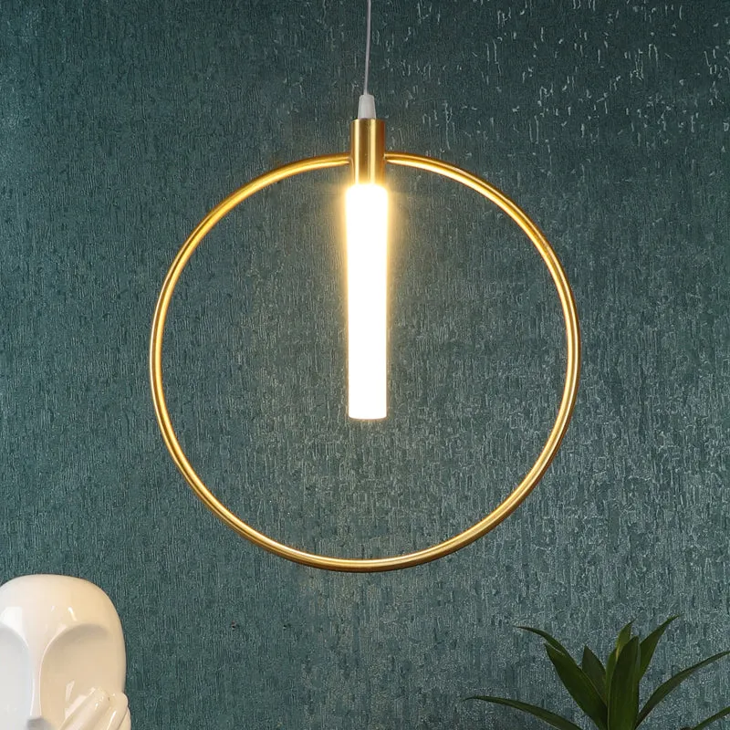 Haloire Glass & Iron Ceiling Lamp - Gold media 2
