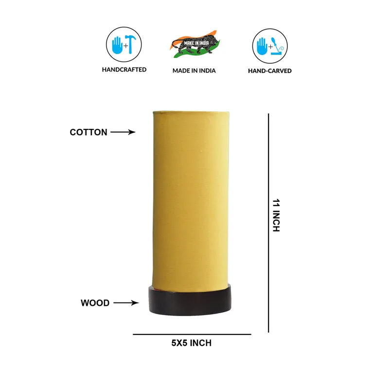 Mirza Tower Wooden Table Lamp - Yellow,Black media 6