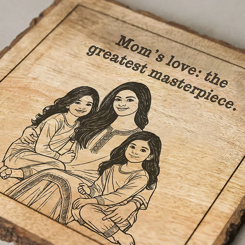 Mother's Love Is A Masterpiece Wood Showpiece - Square media 4