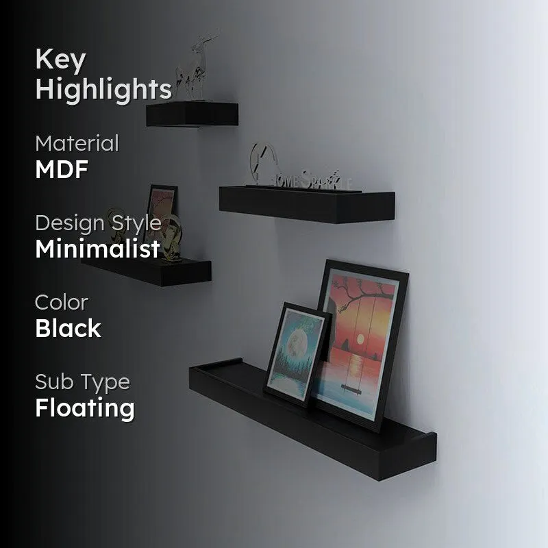 Skyline Shelving Wall Shelf - Black - Set Of Four media 2