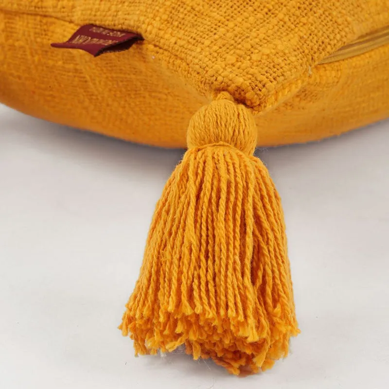 Claira Rectangle Solid Cushion Cover (Mustard Yellow) - Set Of Two media 7