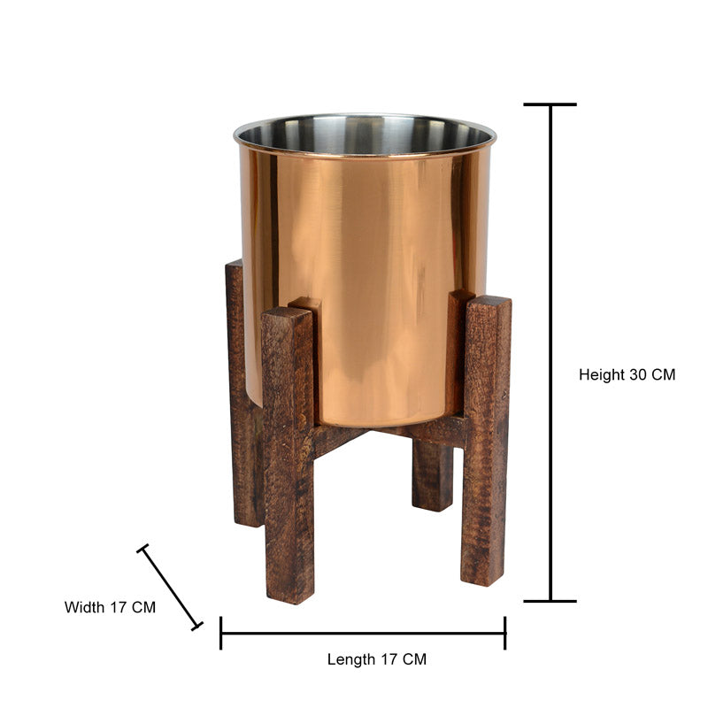 Hita Stainless Steel Planter With Stand media 4