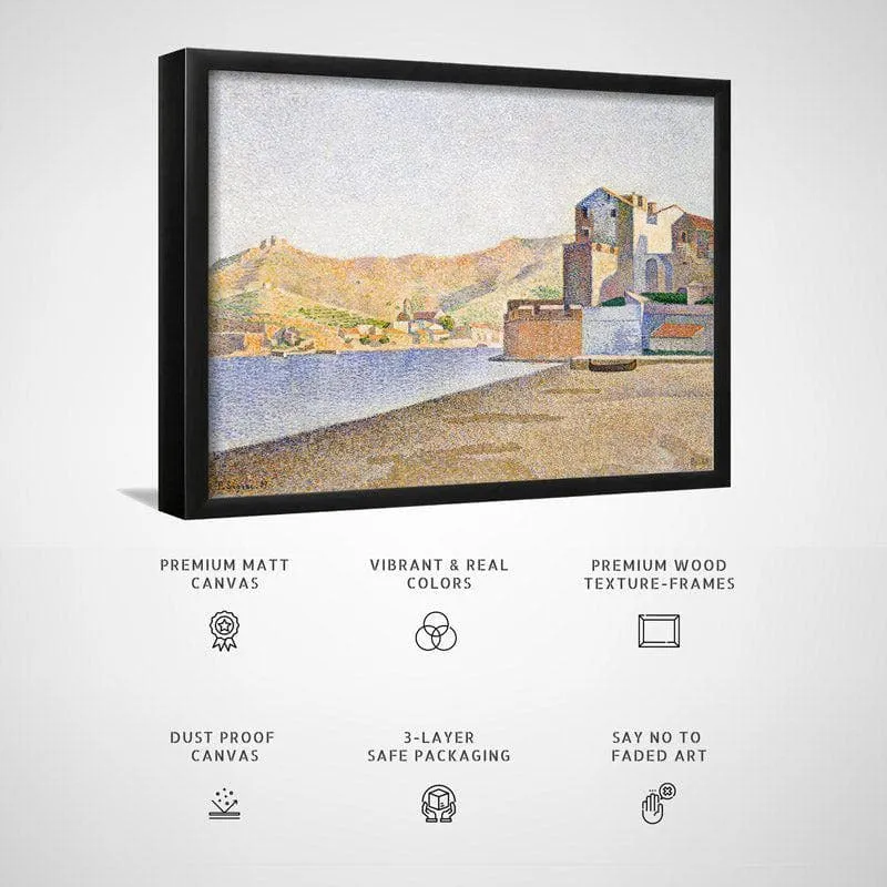 The Town Beach Collioure 1887 Canvas Wall Painting - Black Frame media 5